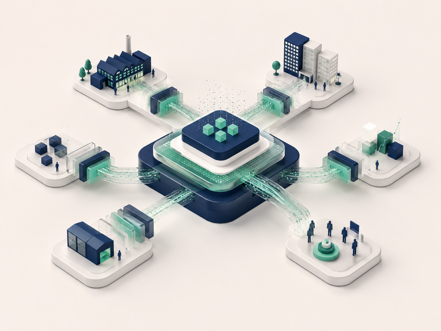 An enterprise evaluation backbone connecting functions, sites and business units to shared priorities and improvement roadmaps.